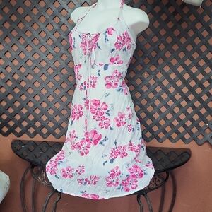 Romy White and Pink Floral Midi Dress
